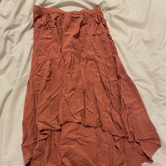 Garage High Low Burnt Coral Skirt - Picture 3 of 3
